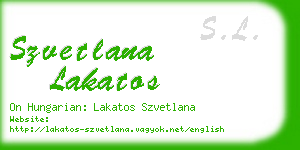 szvetlana lakatos business card